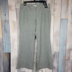 NY&C Gray Herringbone Bootcut Pants Size Large Petite